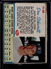1962 Post Cereal #64 Don Schwall, Filler, Boston Red Sox