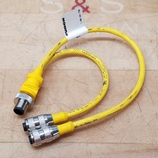 Turck VBRS 4.4-2RK 4T-0.2/0.3/S1587 Cordset, M12, Str Male To 2 Str Female