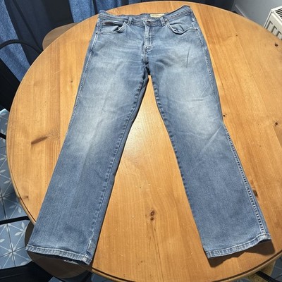 Wrangler Arizona Stretch Jeans W36 L30 Light Blue Regular Straight Denim Mens