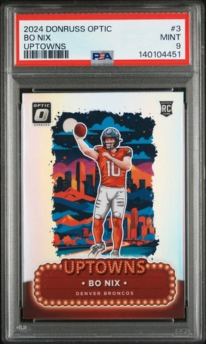 2024 PANINI DONRUSS OPTIC UPTOWNS #3 BO NIX ROOKIE RC PSA 9
