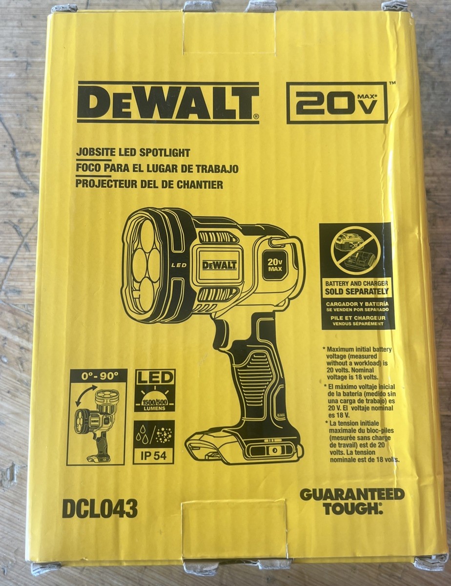 DEWALT DCL043 20V MAX Jobsite LED Spotlight - Yellow (Body Only