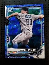 Max Meyer 2021 Bowman Chrome Sapphire Edition #BCP-201 Miami Marlins