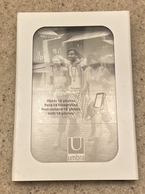 NEW Umbra 18 photo 4x6 Photo Frame White/Silver