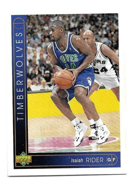 ISAIAH RIDER 1993-94 UPPER DECK ROOKIE CARD EX-MT+ CONDITION