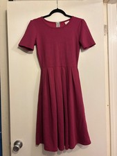Lularoe pink dress with purple stripes