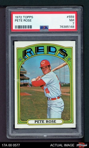 1972 Topps #559 Pete Rose Reds PSA 7 - NM