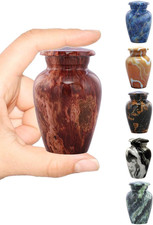 Marble Finish Keepsake Sharing Urn   Mini Metal Cremation Urn for Human or Pet A