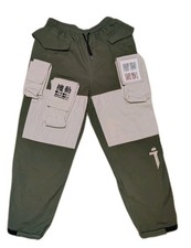 Niepce Inc Japanese Streetwear Techwear Cargo Pants in an olive green and beige