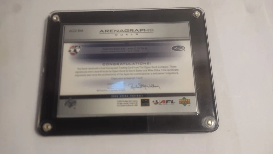Tarjeta automática de Mike Ditka y David Baker de doble cubierta superior AFL arenagraphs Foto 2 de 2