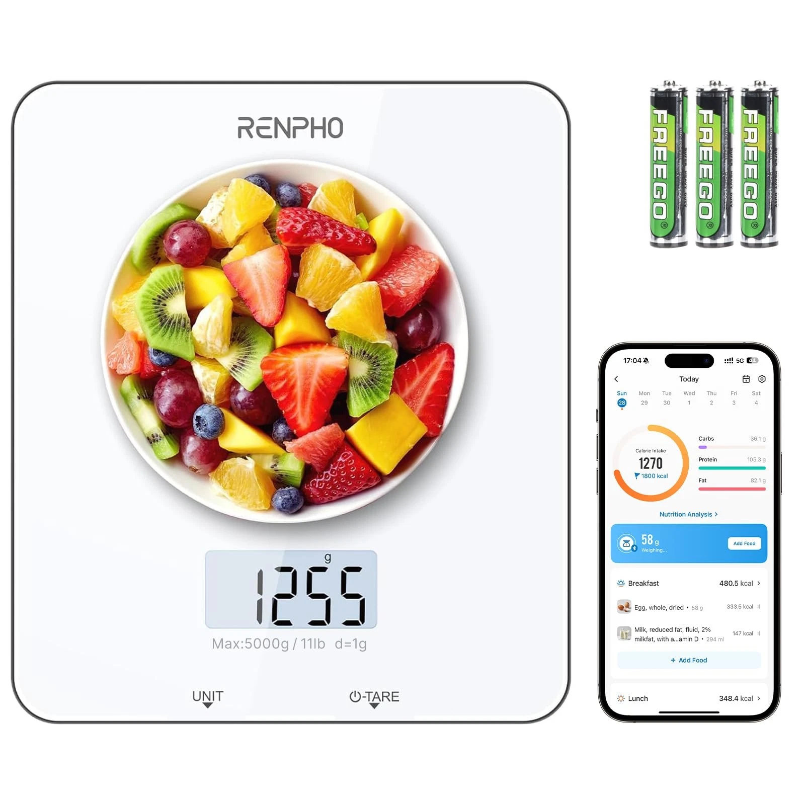 Food Scale with Nutritional Calculator, Digital Kitchen Scale for Weight Loss...