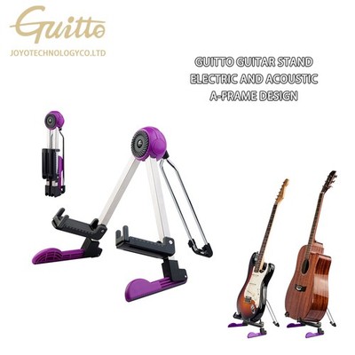 GUITTO Guitar Stand - Electric and Acoustic Floor Standing Holder A-Frame Design