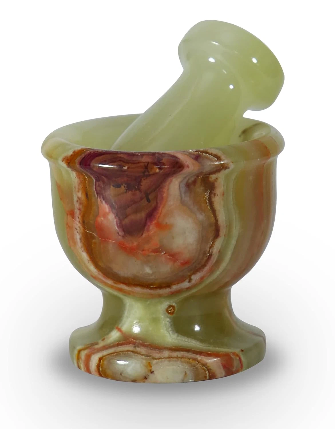 Mini Mortar and Pestle Set – 2.5″ Marble Stone Grinder with Polished Bowl & Non-