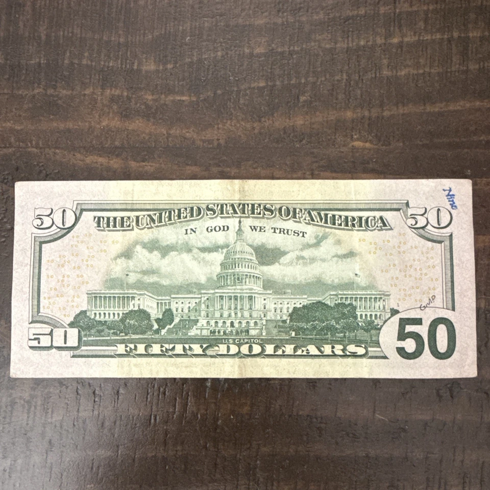 2009 $50 Star Note With Notable Serial Number 00219291 - Image 2 of 2