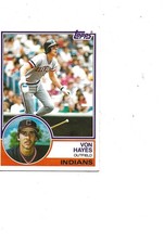 1983 TOPPS INDIANS OF VON HAYES