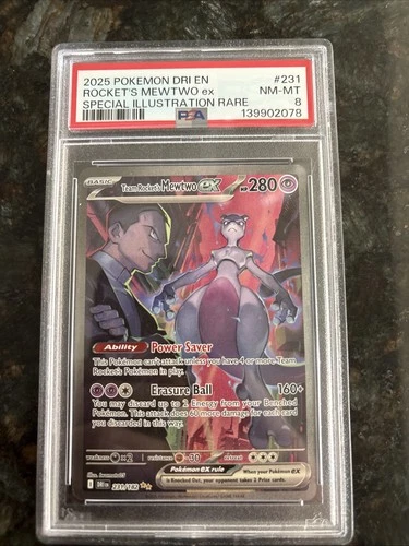 Team Rockets Mewtwo EX 231/182 Special Illustration Sv10: Destined Rivals PSA 8