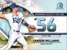 2023 Bowman Chrome Carson Williams Top 100 BTP-56 Rays Prospect Shortstop 💎