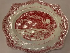 Noble Excellence Twas the Night Before Christmas Oval Platter 11.75 x 9 7/8"