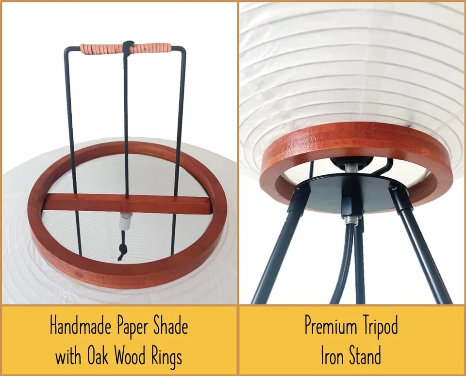 Noguchi Akari Style Floor Lamp *Abode Essence Glow Lamp *Japanese Wabi-Sabi I... - Image 3 of 4