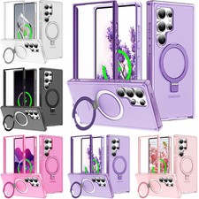 For Samsung Galaxy S26 Ultra S25 S24 Mag Safe Ring Kikcstand 2-in-1 Phone Case