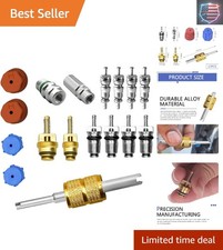17 PCS Air Conditioning Valve Core Kit, R12 R134A A/C Ducts Pressure Caps and...