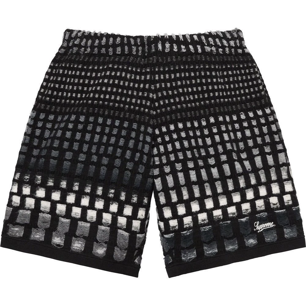 Short short neuf 23SS neuf SUPREME GRADIENT GRID NOIR S noir noir
