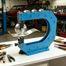 12in Benchtop English Wheel Blue w/ 3 Lower Wheels Professional Heavy Duty