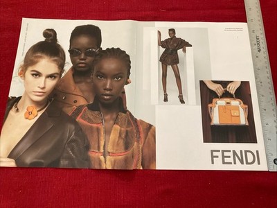 Model Kaia Gerber & Adut Akech for Fendi Fashions 2-page 2019 Print Ad