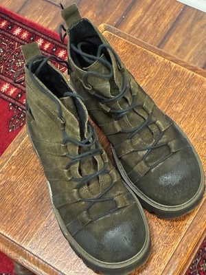 Rundholz Black Label New in box Dark Green Designer Suede Boots in Euro size 37