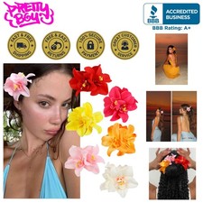Vibrant 6Pcs Hawaiian Flower Hair Clips - Bohemian Chic for Every Occasion