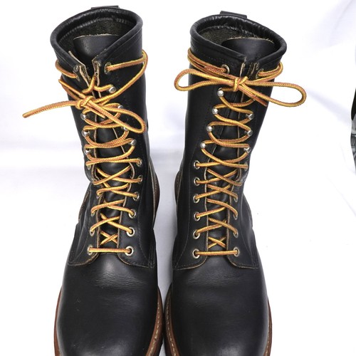 Red Wing 2218 Steel Toe Black Leather Logger Boots Men’s Size 9 D Made In USA - Picture 6 of 15