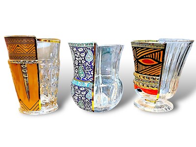 Seletti Hybrid Rodinia Becher/Gläser komplettes 3er Set BRANDNEU UVP 91 £