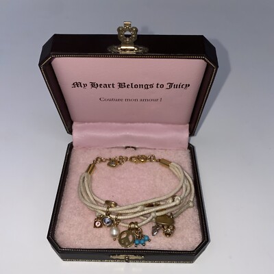 juicy couture Designer Multi Bettelarmband Creme Armband Gold, Silber Metall