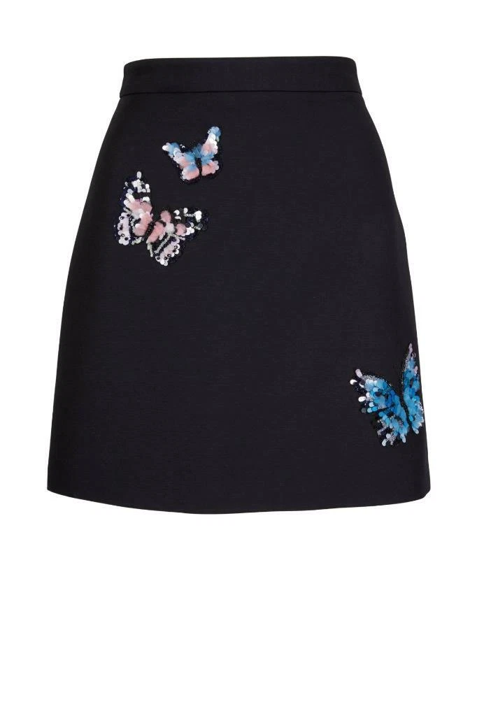 Jupe Courte VALENTINO Noire En Soie Plissée - Taille US 4 (S) - Occasion Très Bon état