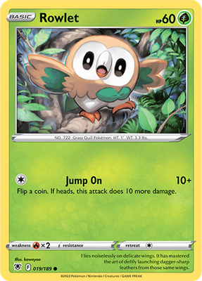 Pokémon Card - Rowlet Common Holo #9/149 (Sun & Moon Series) - Near Mint Collectible Trading Card - View #2