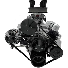 March Performance Small Block Chrysler Serpentine Kit BLK 318 340 360 AC PS ALT