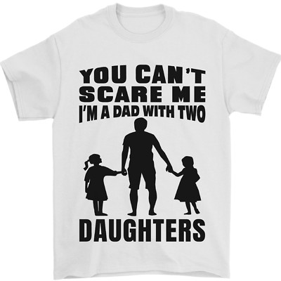Lustiges Vatertag Herren T-Shirt Papa mit zwei Töchtern 100% Baumwolle