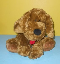 13" Dakin Big Paws Tongue Out Beady Small Eyes Brown Puppy Dog Stuffed Plush