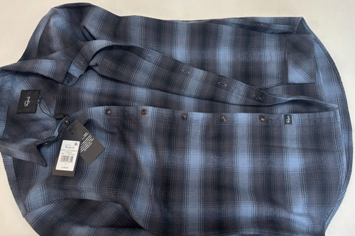 NWT Rails Men's Reflection Wraith Forrest Black/Blue Plaid Flannel Shirt, Size S - Picture 6 of 12