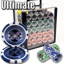 New 1000 Ultimate Poker Chips Set with Acrylic Case - Pick Denominations!