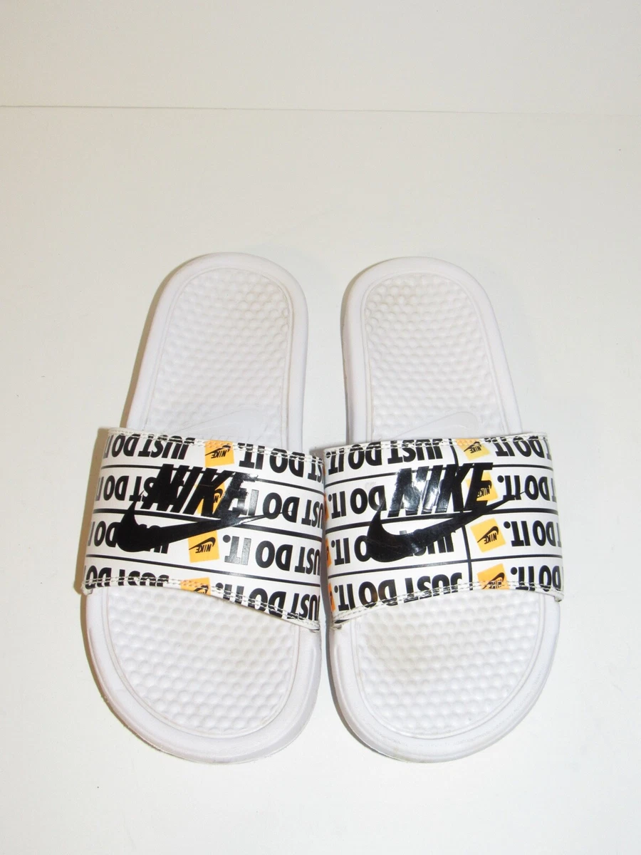 Benassi JDI Just It Print Slides Sandals White Black 631261-102 7 | eBay