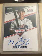 2018 USA Baseball Stars & Stripes College Signatures Blue Ink Nick Madrigal 6/25