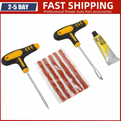 Car Tubeless Tyre Tire Puncture Repair Plug Set Needle Patch Fix Tools kit