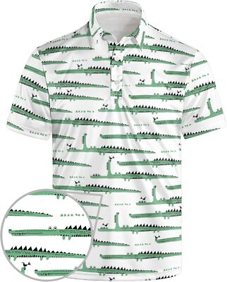Funny Golf Polo Shirt for Men Short Sleeve Performance Moisture Wicking UV