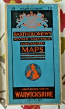 Bartholomews Cloth Map Warwickshire Sheet 19 Birmingham Coventry Northampton