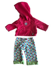 American Girl Bitty Twins Girl Doll BERRY OUTFIT Hoodie  Polka Dot Pants READ