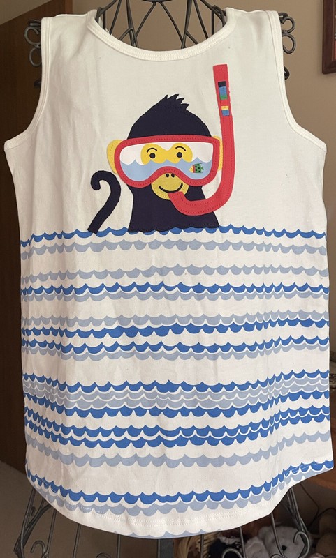 New Hanna Andersson Snorkeling Monkey Tank Top Shirt size 140/10 Years NWT