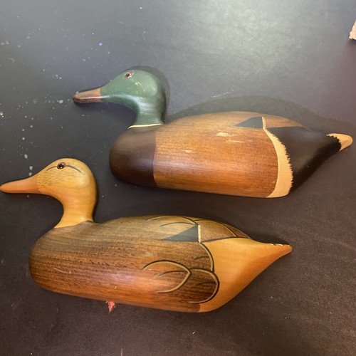 (2) The Decoy Shop Hand Carved Wooden Duck Decoy Wallhanging - 1985 - Signed