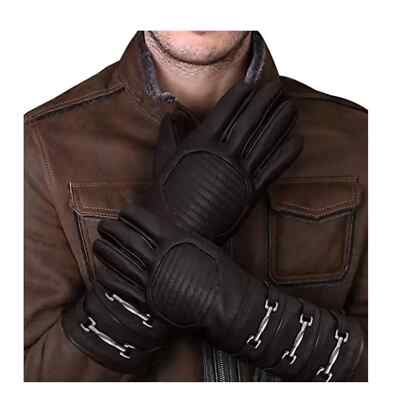 NWT URBAN BUCK Leather Cosplay Mens Gauntlet Gloves Sheepskin XL $150