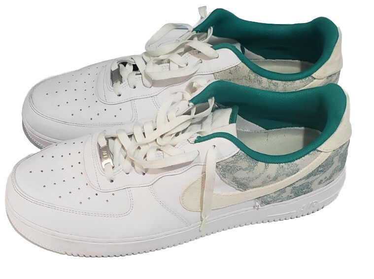Nike Air Force ‘07 LV8 Mens size 15 DX3365-100 Coconut Milk Neptune Green  Camo