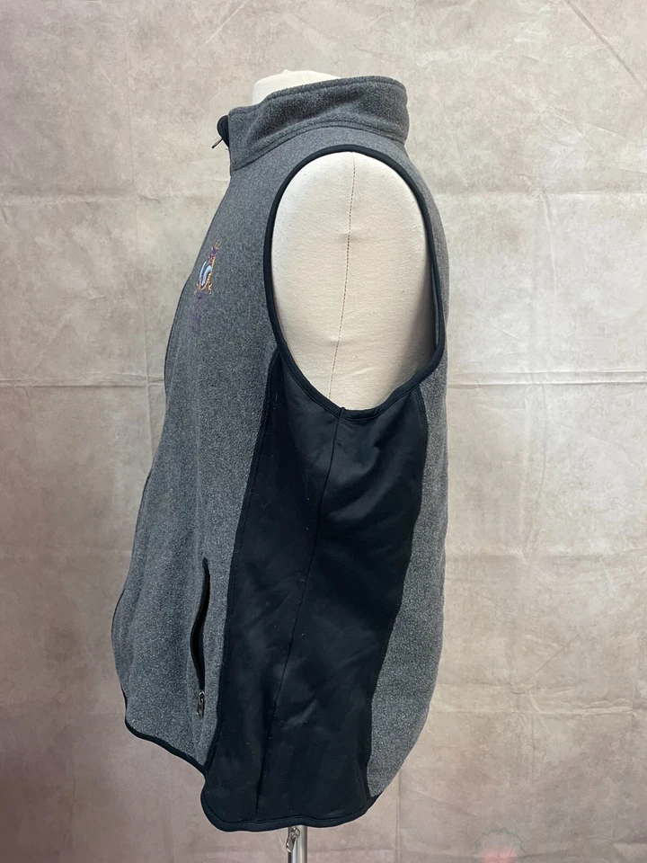 Chaleco Port & Authority para mujer gris polar cuello falso sin mangas cremallera completa talla 2XL Foto 2 de 4